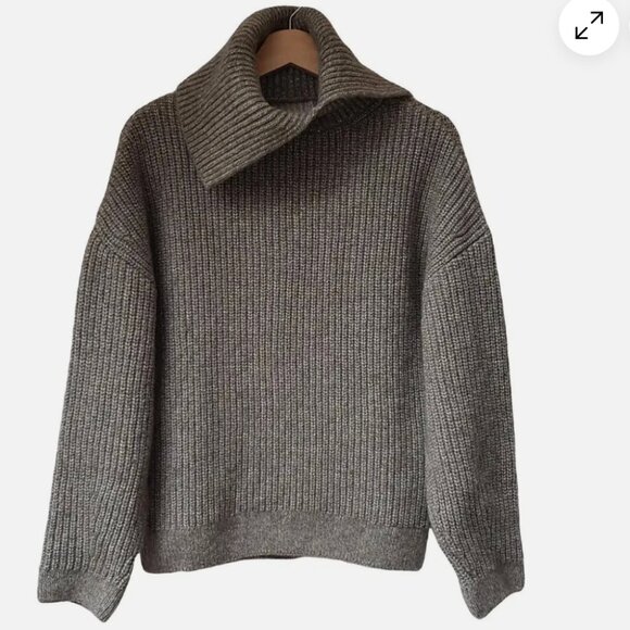 Massimo Dutti Ribbed Knit sweater thick knit turtleneck Italian yarn size small - Picture 11 of 11